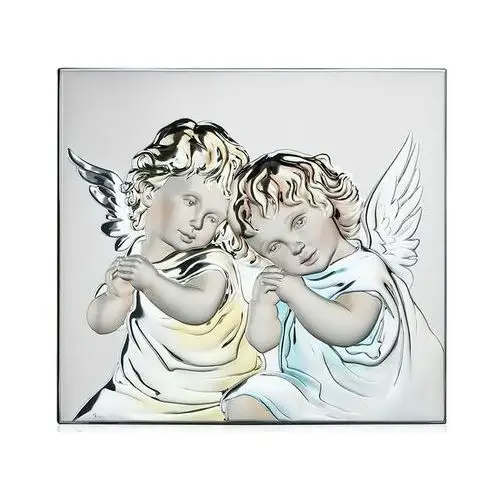 Srebrny prostokątny obrazek anioł 11x14cm grawer Lovrin