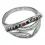 Lovrin Srebrny wyjątkowy pierścionek 925 z kolorowymi cyrkoniami i ażurem Sklep