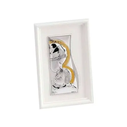 Lovrin Srebrny złocony obraz 925 matka boska w ramce 8x12 grawer