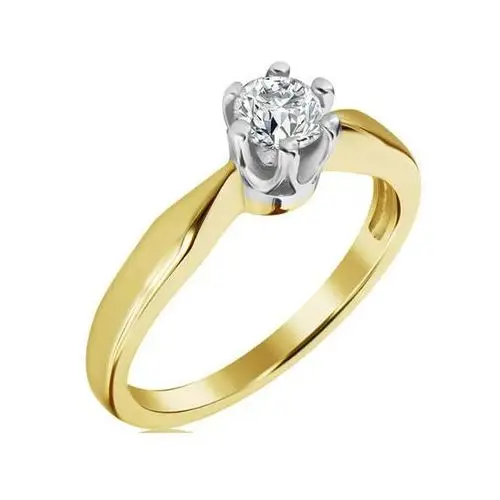 Subtelny pierścionek zaręczynowy ze złota 585 z oczkiem z brylantem Lovrin