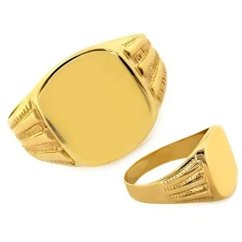 Lovrin Sygnet złoty 375 elegancki solidny pierścień dla mężczyzny