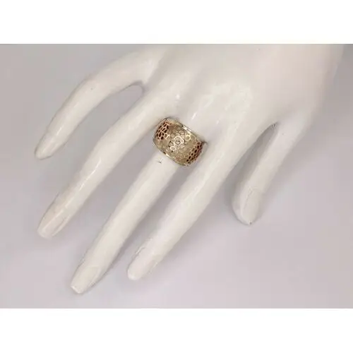 Szeroki pierścionek złoto 375 dwukolorowy ażurowy, PI_4273_375 3