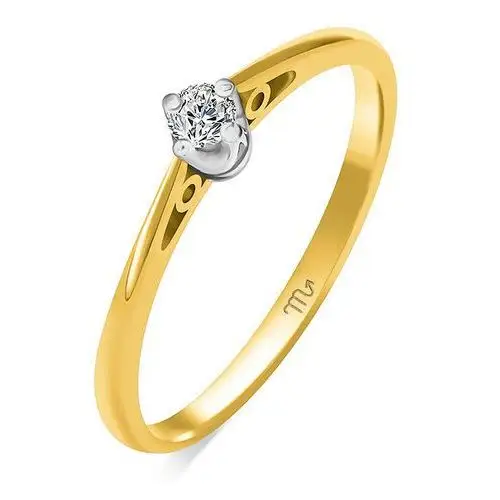 Zaręczynowy pierścionek ze złota z diamentem 585, PZ-112