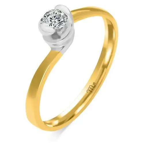 Zaręczynowy pierścionek ze złota z diamentem 585, PZ-76