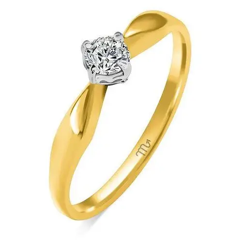 Zaręczynowy pierścionek złoty z diamentem 585, kolor żółty