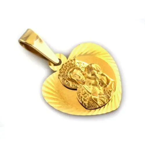 Lovrin Zawieszka złota 333 medalik w kształcie serca matka boska częstochowska