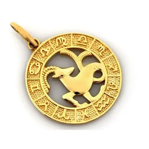 Zawieszka złota okrągła zodiak koziorożec Lovrin