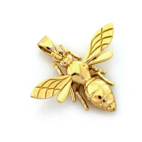 Lovrin Zawieszka złota pszczoła 375 błyszczący model owal pszczoła na prezent 9kt