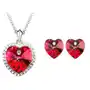 Zestaw biżuterii rubinowe serca serduszka z cyrkoniami na prezent Sklep