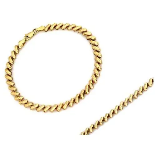 Złota bransoletka 375 prostokątne elementy 18,5cm 3,49g, BR5275