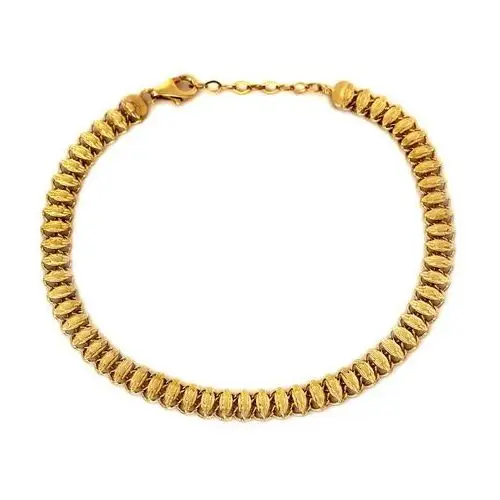Złota bransoletka 585 błyszcząca ażurowa elementowa 4,1g, BR6576