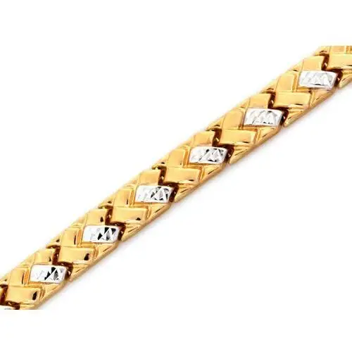 Złota bransoletka 585 dwukolorowa elementowa 8,83g, kolor wielokolorowy 2