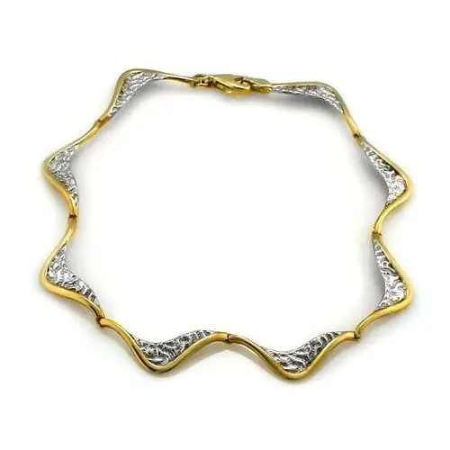 Złota bransoletka elementowa 333 diamentowana z białym złotem Lovrin