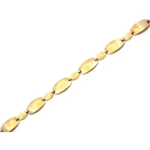 Złota bransoletka z dużych gładkich elementów, BR_7458_585 4