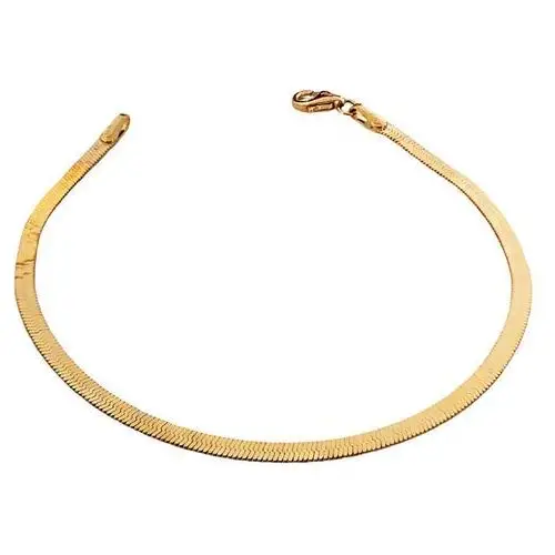 Lovrin Złota elegancka bransoletka 585 szeroka żmijka klasyczna błyszcząca taśma
