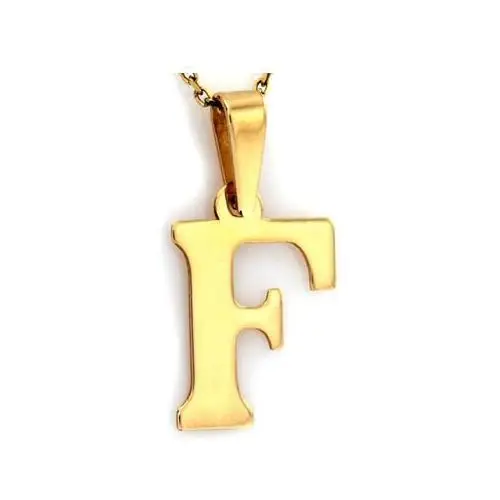 Złota przywieszka 333 wycięta literka F alfabet