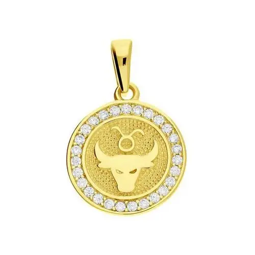 Złota przywieszka 375 znak zodiaku byk z cyrkoniami 0,94g Lovrin