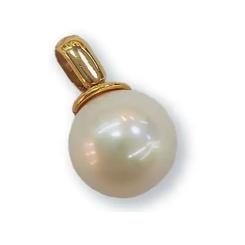 Złota przywieszka 585 delikatna biała perełka, kolor biały