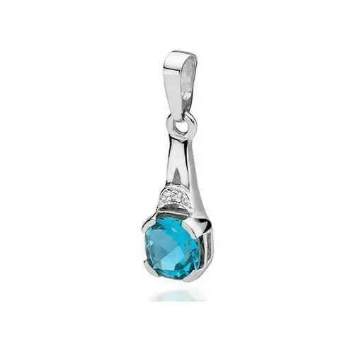 Lovrin Złota przywieszka 585 elegancka z topaz diament