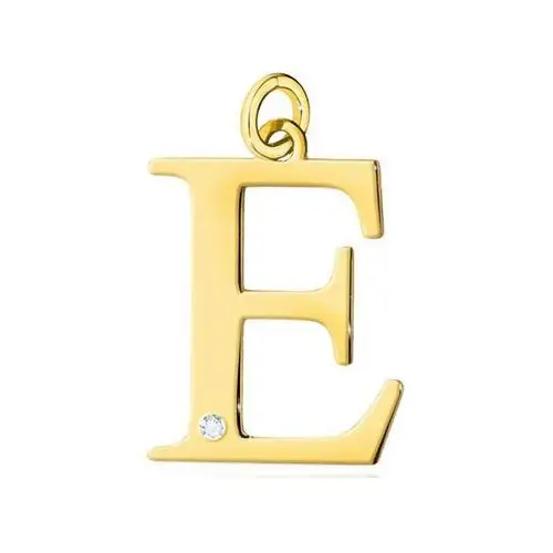 Złota przywieszka 585 literka E z brylantem