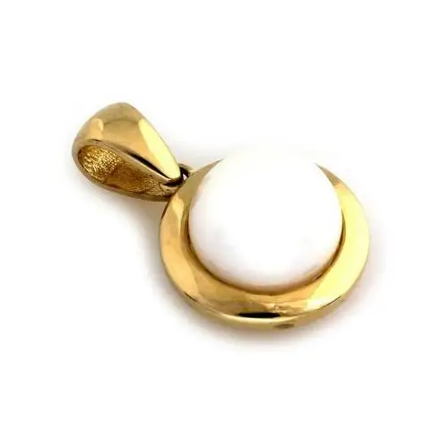 Złota przywieszka 585 subtelna biała perła Lovrin