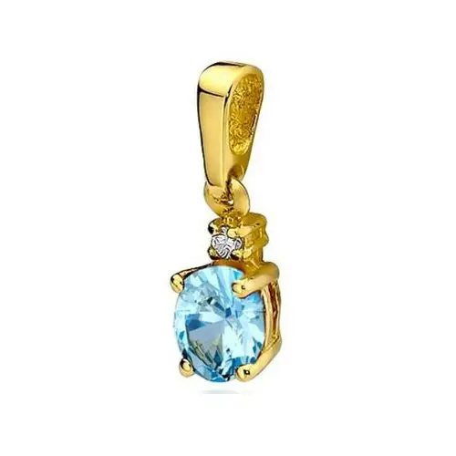 Lovrin Złota przywieszka 585 topaz diament