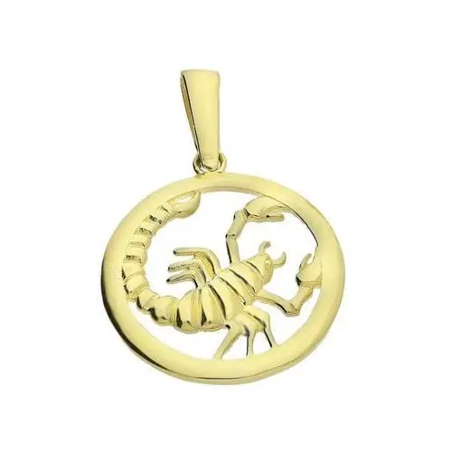 Złota zawieszka 375 skorpion znak zodiaku do łańcuszka, LP 34U25-ZDC16-Y