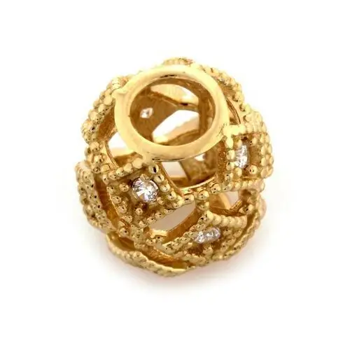 Złota zawieszka 585 beads charms do bransoletki 1,25 g, ZA2410 2