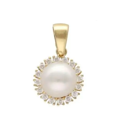 Lovrin Złota zawieszka 585 elegancka z perłą 1,21 g
