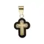 Lovrin Złota zawieszka 585 krzyż z czarnym zdobieniem chrzest 2,91g Sklep