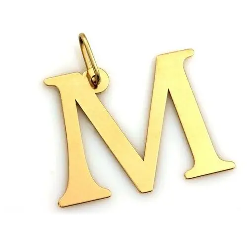 Złota zawieszka duża literka M, ZA_5615M_585