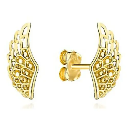 Lovrin Złote kolczyki 585 małe skrzydełka anioła