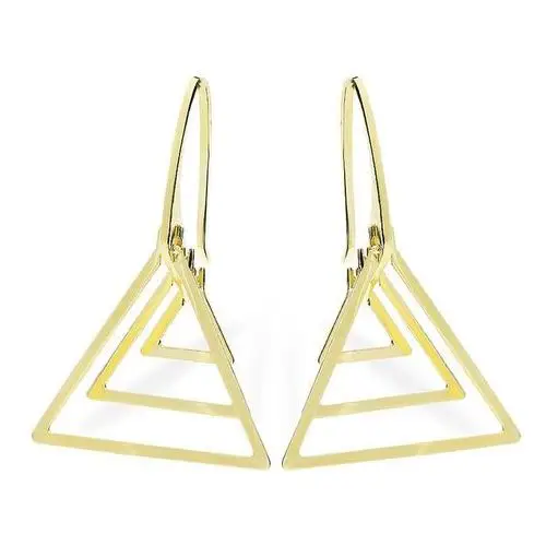 Lovrin Złote kolczyki 585 wiszące trójkąty