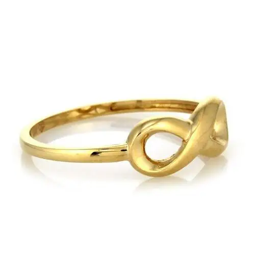 Złoty delikatny pierścionek 375 z nieskończonością, kolor żółty 4