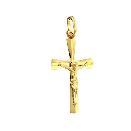 Złoty duży krzyż 585 wisiorek krzyżyk z jezusem Lovrin