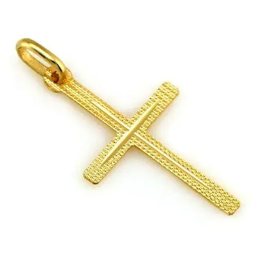 Złoty komplet biżuterii 333 krzyż z nacięciami chrzest 2