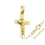 Złoty komplet biżuterii 333 krzyżyk z Jezusem chrzest Sklep