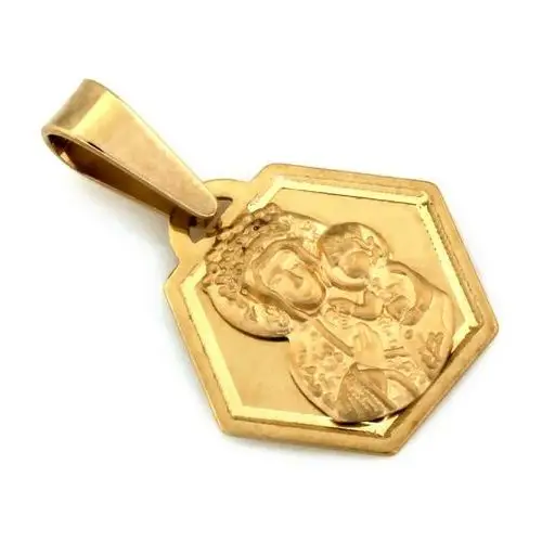 Złoty komplet biżuterii 333 Matka Boska chrzest komunia, kolor żółty 3