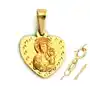 Złoty komplet biżuterii 333 medalik serduszko chrzest, kolor żółty Sklep