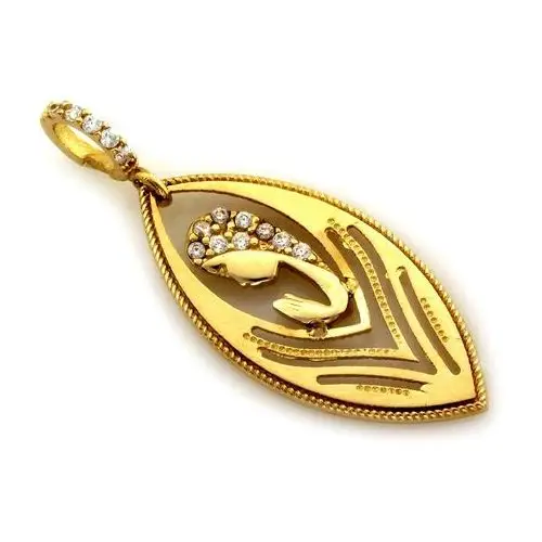 Złoty komplet biżuterii 375 ażurowy medalik chrzest komunia 4