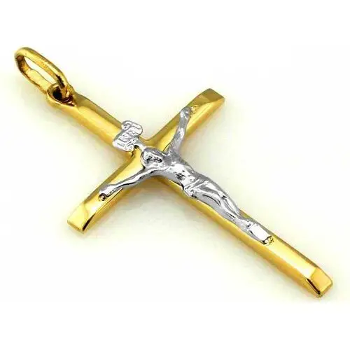 Złoty komplet biżuterii 375 krzyż Jezus chrzest komunia 4