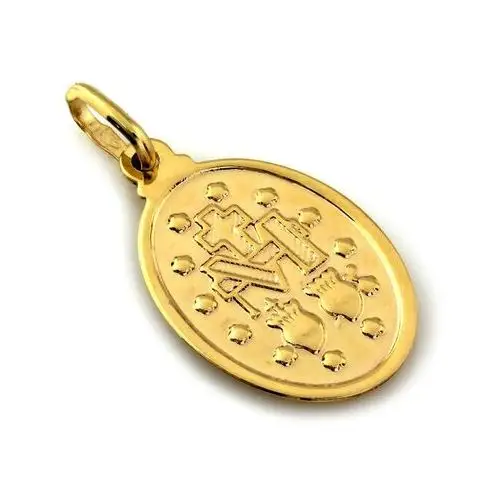 Złoty komplet biżuterii 375 szkaplerz chrzest komunia, LA479E, ZA1533B 5