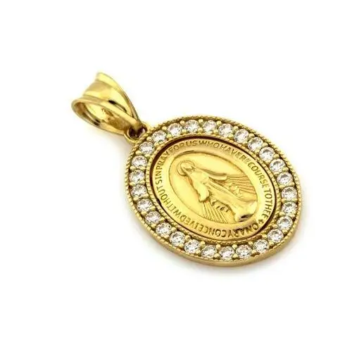 Lovrin Złoty komplet biżuterii 375 szkaplerz cyrkonie chrzest komunia 3