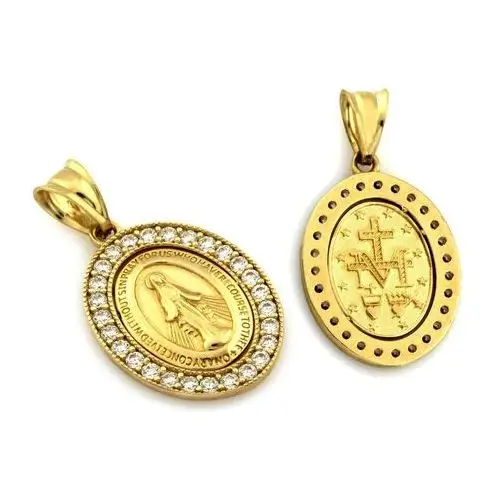 Lovrin Złoty komplet biżuterii 375 szkaplerz cyrkonie chrzest komunia 5