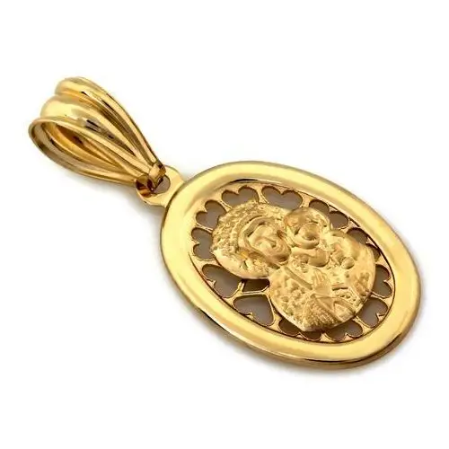 Złoty komplet biżuterii 585 ażurowy medalik chrzest 3