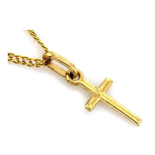 Złoty komplet biżuterii 585 delikatny krzyż chrzest Lovrin 3