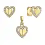 Lovrin Złoty komplet biżuterii 585 dwa serce zdobione 1,6g Sklep