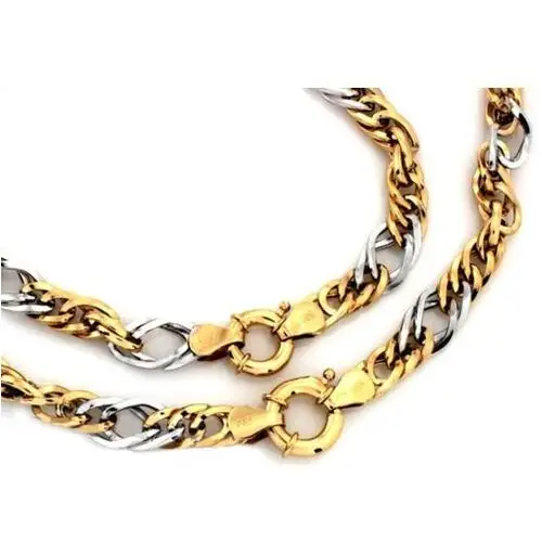 Lovrin Złoty komplet biżuterii 585 dwukolorowe łańcuchy 16.22g 4