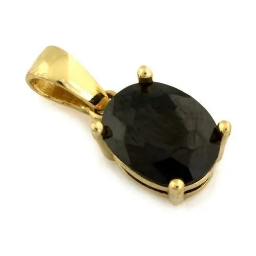 Złoty komplet biżuterii 585 elegancki czarne cyrkonie 4,89g 3