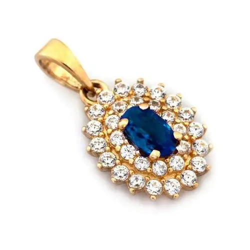 Lovrin Złoty komplet biżuterii 585 elegancki niebieskie cyrkonie 3,12g 5